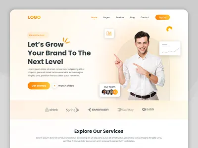 Digital Agency Landing Page agency agency landing page brand business clean company corporate design digital agency digital marketing home page landing page marketing promot startup ui uiux web design website website design