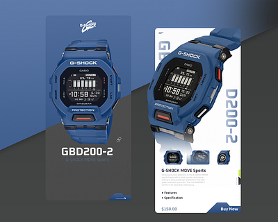 G-SHOCK GBD200-2 Concept Webstore conceptwebstore gshock ui ux watch webstore