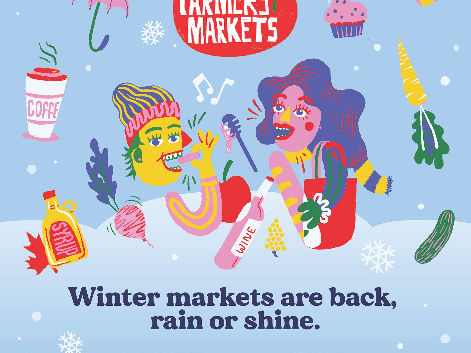 Vancouver Farmers Market Winter Poster by Myranda Wicks on Dribbble