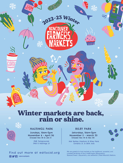 Vancouver Farmers Market Winter Poster art illustration poster poster design print procreate