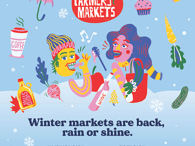 Vancouver Farmers Market Winter Poster art illustration poster poster design print procreate