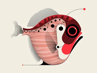 Piranhaha abstract design geometric illustration messymod minimalist vector