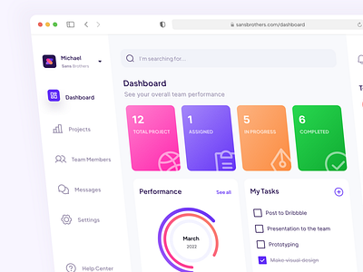 Team management Dashboard activity application chart colorful dashboard desktop management meeting minimal modern productivity project management schedule tasks team management todo list ui user interface ux website