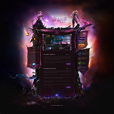 Game WebDesign - Artwork amethyst blue dark design dev fantasy game gamedev html magic metin2 mt2 oriental rpg ui violet web website