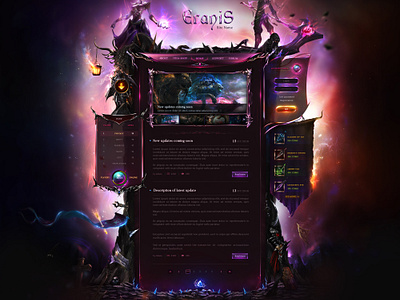 Game WebDesign - Artwork amethyst blue dark design dev fantasy game gamedev html magic metin2 mt2 oriental rpg ui violet web website