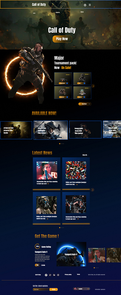 Redesigned Call Of Duty Game Landing Page 3d ui