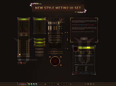 Game User Interface - Metin2 dark design game logo metin2 rpg ui uiux ux web