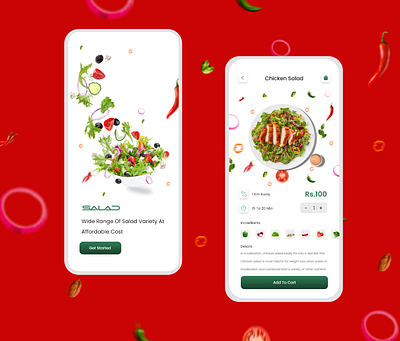 Salad App Design app design graphic design product design ui ui design uiux