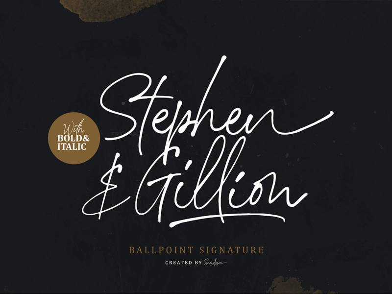 Stephen & Gillion – Signature Script stylist typography