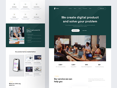 Dorry - Creative Agency Landing Page agency app design business clean company creative design flat landingpage simple startup ui web website