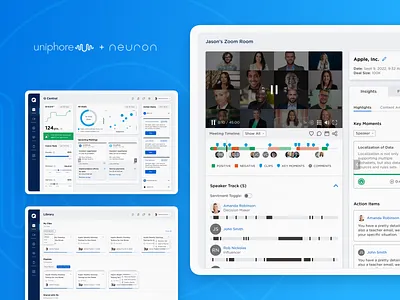 Uniphore - UX/UI Design computer vision insights intelligence interface platform product design sales tonal analysis ui ux ux design web app
