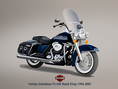 Road King - Harley Davidson 1996-2007 blue branding design graphic graphic design harley illustration legend moto motorcycle road ui vector