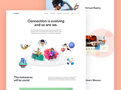 Metaverse website re-think 3d clean graphic design illustration metaverse minimal minimal design ui vr webdesign website