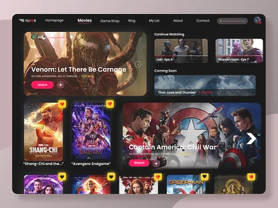 Streaming Movie App's Flixxx animation app avengers dashboard design film illustration marvel movie platform ui ui cinema ui movie ui ux movie uidesign ux