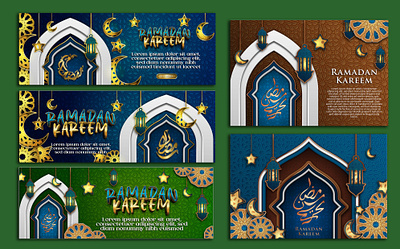ramadan banner bundel vector illustration banner poster ramadan kareem