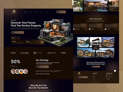 Golden Estates - Premium Real Estate Website Concept app app design branding design designer figma interaction design landing page mob property real estate ui ui ux design user experience user interface design ux website mobile design website design