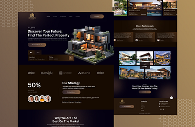 Golden Estates - Premium Real Estate Website Concept branding design figma interaction design property real estate ui ui ux design user interface design website design