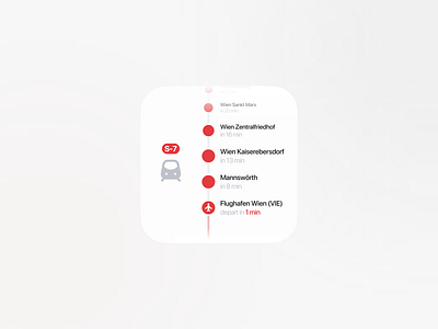 Transport route widget (Wiener S-Bahn) graphic design icon mobile app product design ui ux vector widget