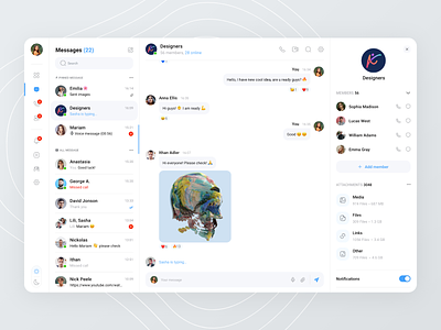 Messenger Dashboard chat chat dashboard clean dashboard dashboard chart design light mode message messenger prodcut design texting ui ui design uiux ux web design website