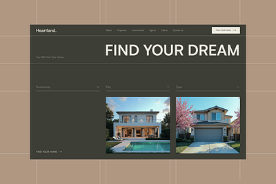 Real Estate Agency Landing Page ⟡ UX/UI agency landing page apartment architecture building buy house dream home house landing page property property website real estate real estate landing page residence sell house sell property ui ux villa web design website