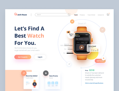 Watches Store Website ui ux design shopping application branding business designer dropshipping ecommerce ios mobile money products prototype saas shopping store watches webapp webdesign website wireframes