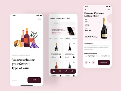 Wine e-commerce mobile app android app app app design design interaction interactive ios ios app ios application mobile mobile app mobile app design mobile interaction ui ux wine wine app wine application