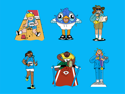 Summer Games Characters character character design gold medalist lausanne2022 mascot runner summer games tourist track and field