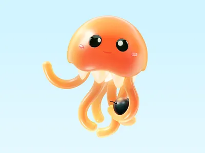 Naughty Octopus 3d bomb c4d design gift icon mobile octopus ui uilab