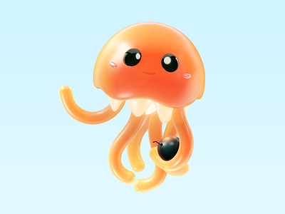 Naughty Octopus 3d bomb c4d design gift icon mobile octopus ui uilab