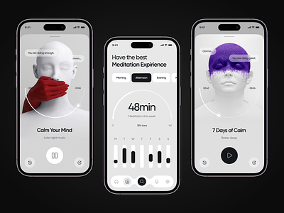 Meditation App Concept chill concept design fitness interface iphone14 mantra meditation mental health mindset mobile app mobile ui music relax relaxation sleep app ui ux wellness yoga