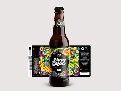 Sixty Nine bottle 70s 80s acid beer bottle mocup branding craft beer design graphic design hippy hops icon icon set illustration india pale ale ipa lettering logo trippy typo vector