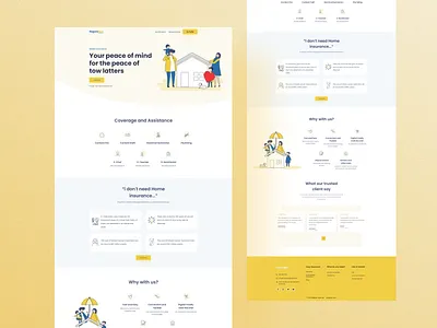 Insurance landing page branding clean client project creative design house loan inspiration insurance insurance landing page insurance service insurance website insurance website design landing page design logo minimal design real website trending design 2023 ui ux website redesign