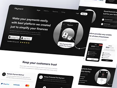 Landing Page - Payment bank website banking bill pay finance finance website fintech fintech website income landing page money transfer online banking online payment payment payment website product transaction wallet wallet website web design website banking