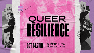 Queen Resilience collage graphic design lgbt newspaper queer screenprint