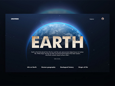 EARTH/UI Design Concept design earth figma planet space ui uiux web design
