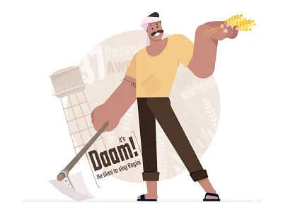 Daam's world 🌾 2d adobe illustrator art axis axis bank bank banking character clean design farmer fin tech flat flat design illustration illustrator