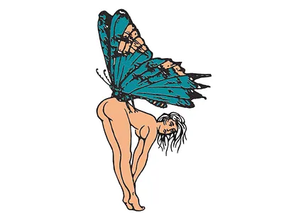Butterfly branding butterfly design girl graphic graphic design illustration insect logo screen print traditional tattoo