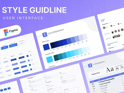 User Interface Web Style Guideline colors design system grid system guideline landing page modern page system typography ui user experience user interface ux web website design