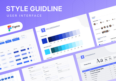 User Interface Web Style Guideline colors design system grid system guideline landing page modern page system typography ui user experience user interface ux web website design