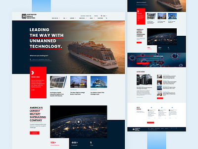Huntington Ingalls Home Page Redesign - Website Design adobe xd clean ui dailyui design figma hero section ui homepage design homepage ui landing page redesign landing page ui user experience user interface