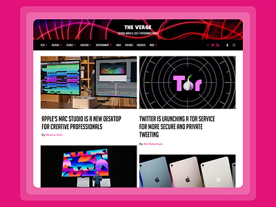 📰 The Verge Website Redesign adobe xd app design article blockchain blog clean concept creative dapp design figma magazine news nft responsive responsive design visual web3 website website design