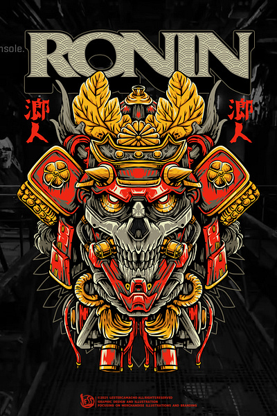 MECHA SHOGUN SAMURAI ILLUSTRATION branding design designforsale graphic design hannya illustration japan logo mecha oni samurai shogun skull vector