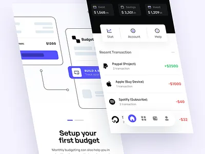 Budgeting - Mobile App app assistant banking budget budgeting clean design finance finance management financial app fintech minimal mobile money management savings spend spendings ui design uiux whitespace