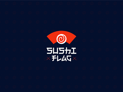 SUSHI FLAG abstract mark brand brand identity branding design fish flag food foody graphic design icon japan japanese logo logomark restaurants sushi sushi logo vector web