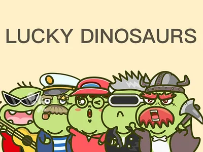 Lucky Dinosaurs dinosaurs illustration