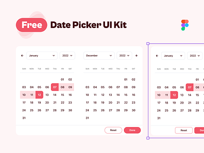 Free Date Picker UI Kit component dashboard date picker date picker ui kit design component free ui kit product design ui kit web web design