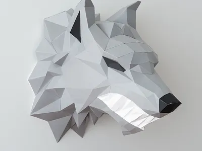 be afraid 3d canada lowpolypaper montrea paper paper art papercraft wolf