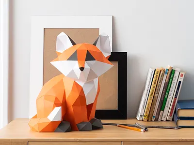 baby fox loved by all 3d canada canadian fox lowpolypaper montrea paper paper art papercraft
