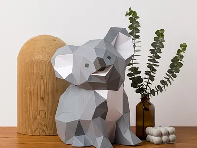 save the koalas 3d canada design fundraising koala lowpolypaper montrea paper paper art papercraft