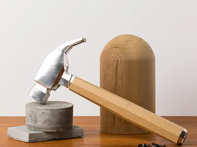 work hard 3d canada construction design hammer lowpolypaper montrea paper paper art papercraft